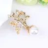 Tree with a leaves / pearl - crystal brooch