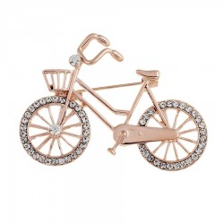 Crystal bicycle shaped brooch