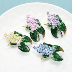 Enamel Lilac Flower Brooches Beauty Spring 4-color Clove Flower Party Office Brooch Pins Gifts