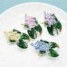 Trendy enamel lilac flower broochBrooches