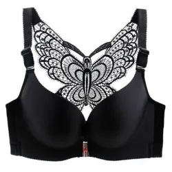 Fashionable bra - with push up - front buckle - butterfly back design