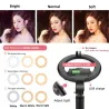 Perche à selfie 4 en 1 - Anneau lumineux à LED - sans fil - Bluetooth - mini trépied portable - avec télécommande