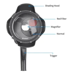 Diving dome port - waterproof filter case - switchable - for GoPro Hero 7 6 5 Black