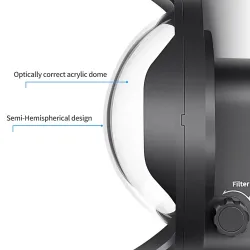 Diving dome port - waterproof filter case - switchable - for GoPro Hero 7 6 5 Black