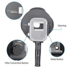 Diving dome port - waterproof filter case - switchable - for GoPro Hero 7 6 5 Black