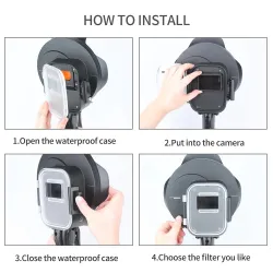 Diving dome port - waterproof filter case - switchable - for GoPro Hero 7 6 5 Black