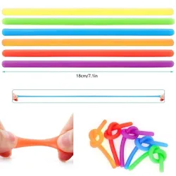 Rubber noodle - elastic rope - anti-stress toy - fidget - 6 pieces