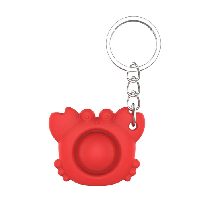 Crab shape fidget - anti-stress toy - with keychain - push bubble Pop It