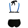 Sexy two-piece bikini set - neck tied-up - two-color