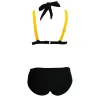Sexy two-piece bikini set - neck tied-up - two-color