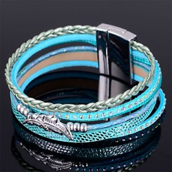 Multilayer bracelet - with crystals / magnetic buckle