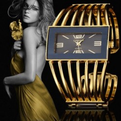 Luxurious bracelet with a rectangle watch - open designBracelets