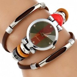 Gnova - platinum Quartz watch - with three-layer genuine leather strap