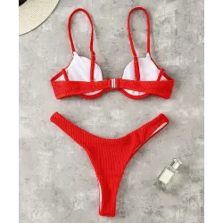 Sexy ribbed bikini set - Brazilian style - with push upBeachwear