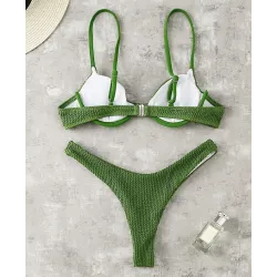 Sexy ribbed bikini set - Brazilian style - with push upBeachwear