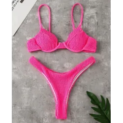 Sexy ribbed bikini set - Brazilian style - with push upBeachwear