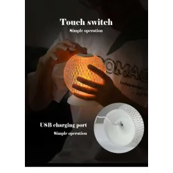 Italian night lamp - round crystal ball - USB - touch sensor
