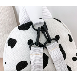 Mini canvas backpack - with zipper - cow milk print