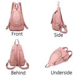 High Quality Backpack for Women 2020 New White Leather Backpack School Bag for Teenage Girls Female Travel Backpack Mochila