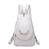 High Quality Backpack for Women 2020 New White Leather Backpack School Bag for Teenage Girls Female Travel Backpack Mochila