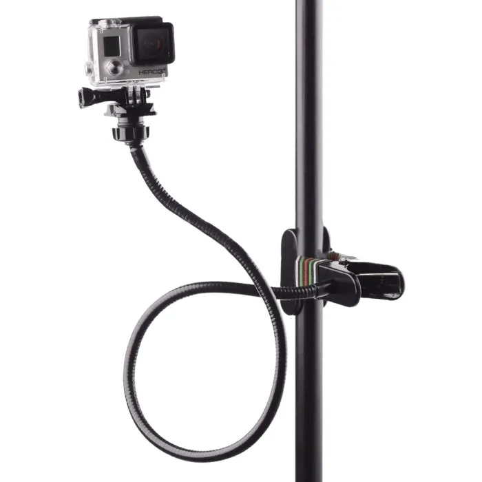 Clamp clip mount - selfie stick - adjustable - flexible extension - for GoPro Hero 9/8/7/6/5/4/2/Session DJI OSMO Action Xiaomi