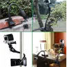 Clamp clip mount - selfie stick - adjustable - flexible extension - for GoPro Hero 9/8/7/6/5/4/2/ DJI OSMO Xiaomi YiMounts