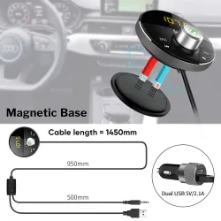 FM modulator - transmitter - Bluetooth - car MP3 player - 3.5mm jack - AUX - handsfreeAudio