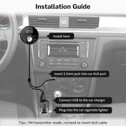 FM modulator - transmitter - Bluetooth - car MP3 player - 3.5mm jack - AUX - handsfreeAudio