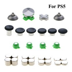 YuXi Metal Buttons Set Thumb Grips Analog Stick D-Pad Button Replacement Part For Sony PlayStation 5 PS5 Controller Gamepad