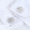 Elegant silver round cufflinks - crusaders - stainless steel