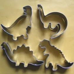 Moule emporte-pièce - en forme de dinosaures - acier inoxydable - 4 pièces