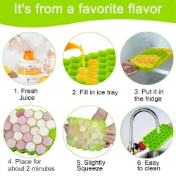 Silicone ice cube tray - honeycomb shaped - reusable - with removable lidBar supply