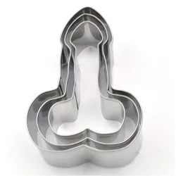 Moule à emporte-pièce en forme de pénis - acier inoxydable - 3 pièces