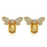 Elegant stud earrings - crystal bee