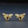 Elegant stud earrings - crystal bee