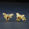 Elegant stud earrings - crystal bee