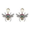 Fashionable stud earrings - crystals / beesEarrings