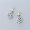 Fashionable earrings - bee / honeycomb - 925 sterling silver