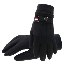 Winter suede gloves - touch screen function - windproof - anti-slip - unisex