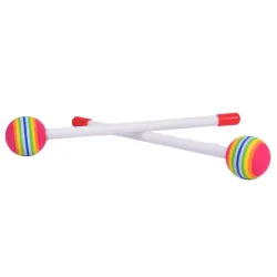 Drum mallets - sticks - colorful round lollipop shaped - 1 pair