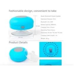 Mini haut-parleur Bluetooth - étanche - avec ventouse