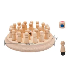 Memory matchstick - chess game board - educational toy - wooden