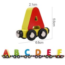 Magnetic trains / cars with letters / numbers / insects - wooden - educational toy