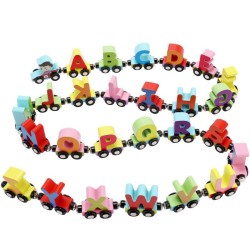 Magnetic trains / cars with letters / numbers / insects - wooden - educational toy