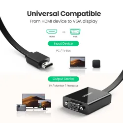 UGREEN - active HDMI to VGA adapter - with 3.5mm audio jack - 1080P