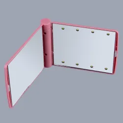 Makeup mirror - with 8 LED light - foldable