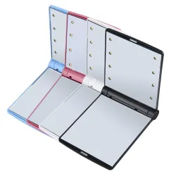Makeup mirror - with 8 LED light - foldable