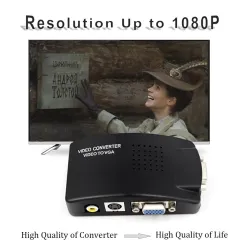 AV to VGA adapter - RCA VGA converter - switch box - 1080P HD
