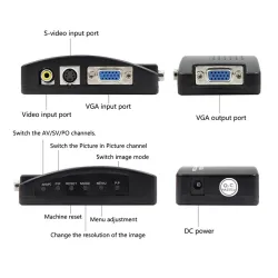 AV to VGA adapter - RCA VGA converter - switch box - 1080P HD