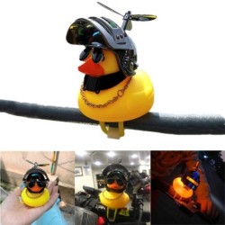 Rubber yellow duck - car dashboard decoration - toy - with propellers / light
